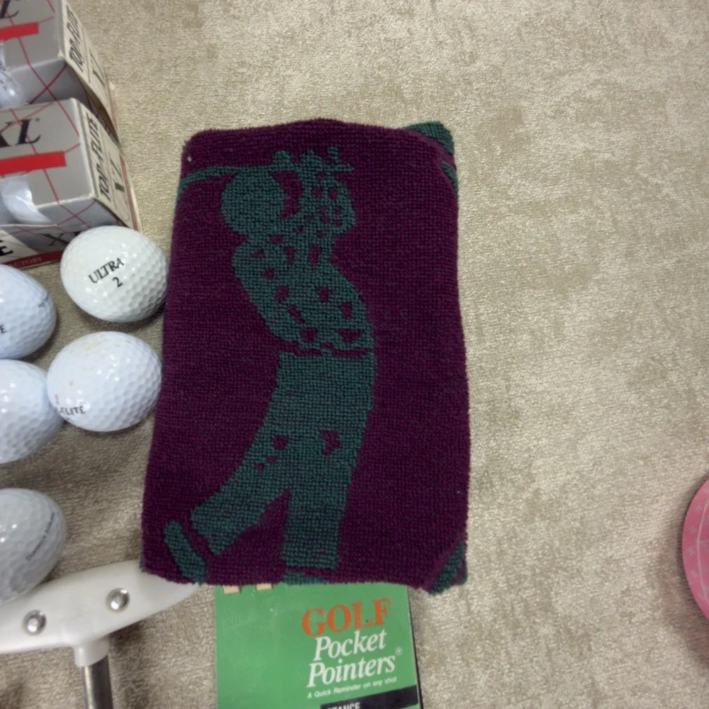 Lot of Assorted 19 Golf Balls and Golf Tees Mixed Brands Lot most new in boxes